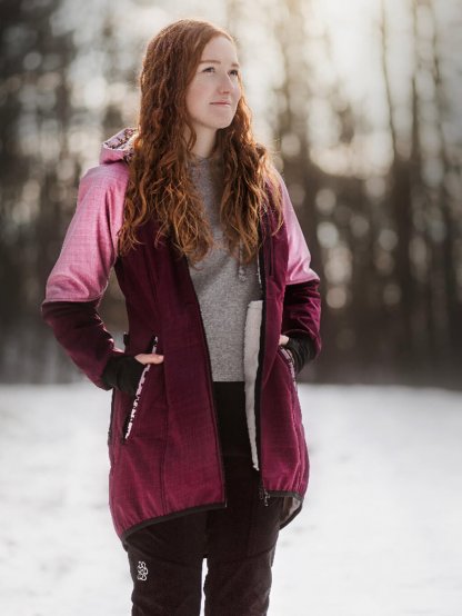 Women's winter coat - burgundy