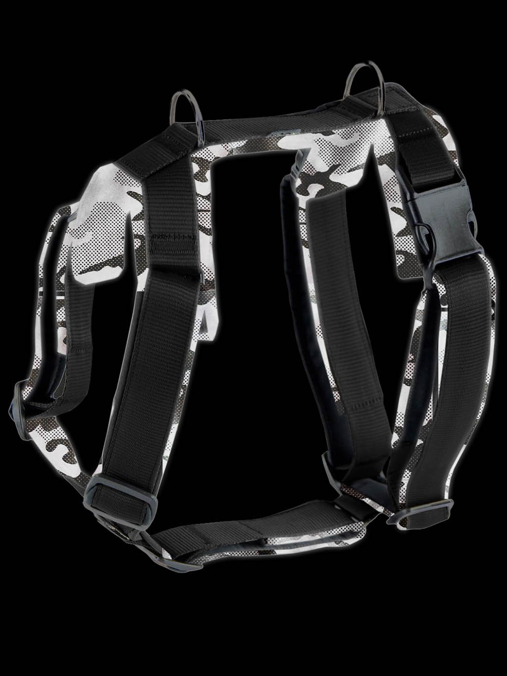 Postroj Comfort plus - černý reflexní maskáč 4dox