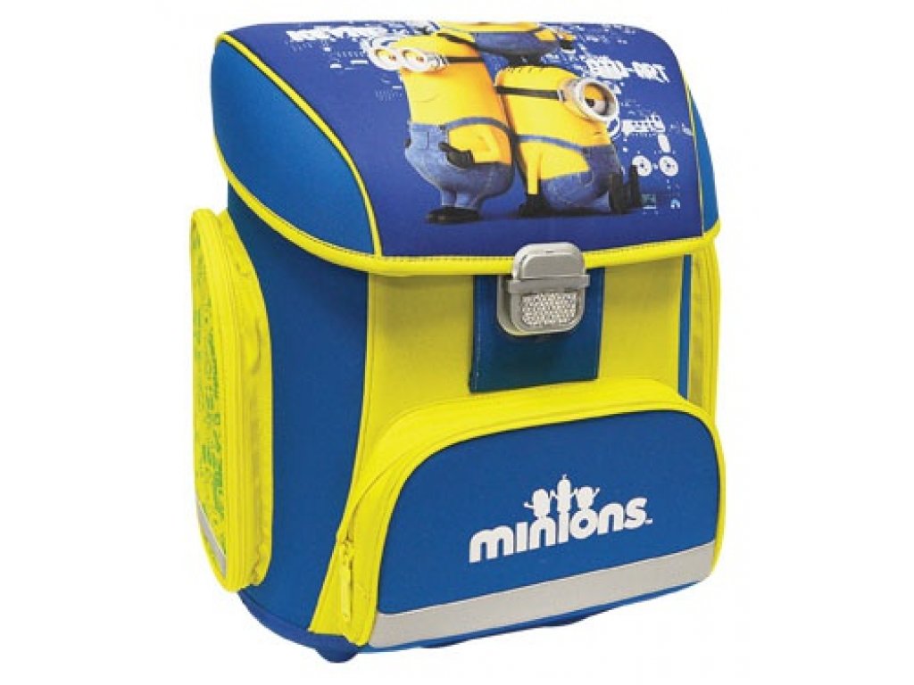ergonomicky tvarovaná kompaktná školská taška MINIONS - Mimoni - modrá