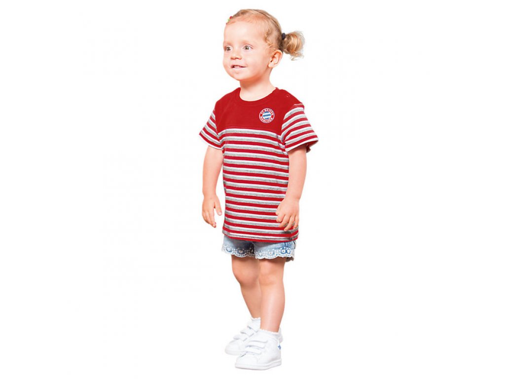 dětské tričko Baby FC Bayern München Striped, červená / bílá / šedá