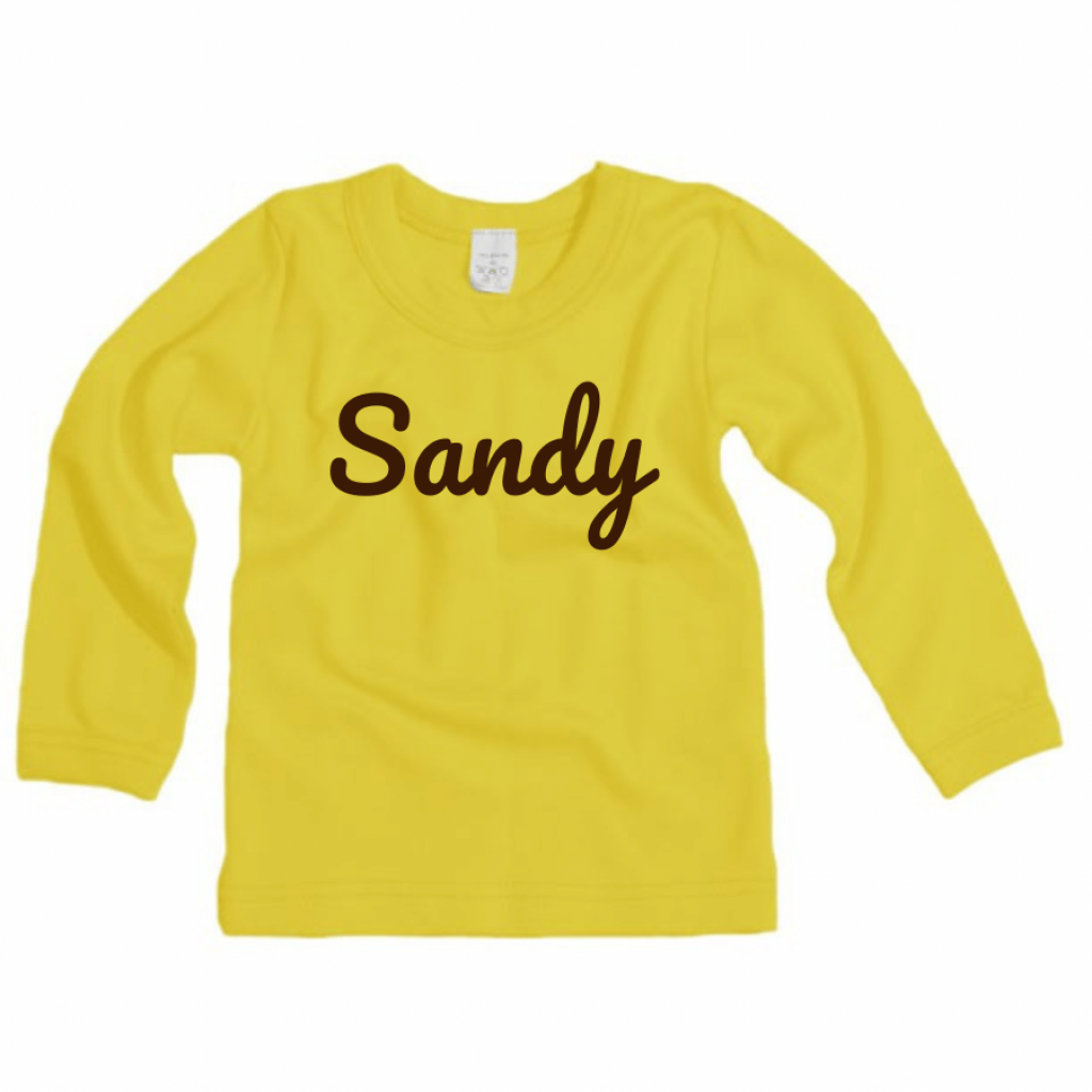 Detské tričko s dlhým rukávom s menom podľa želania - žlté