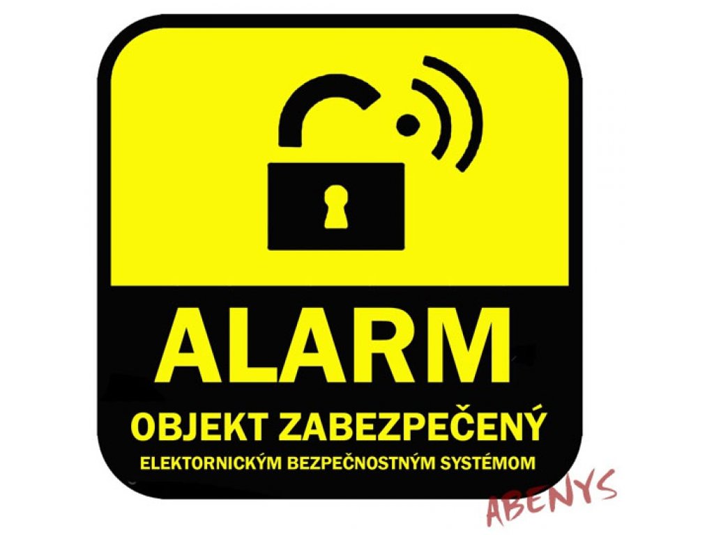 nálepka - ALARM objekt zabezpečený elektronickým bezpečnostným systémom / 17x17 cm
