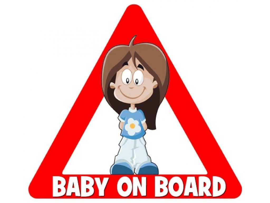 nálepka na auto - BABY ON BOARD - postavička Eva