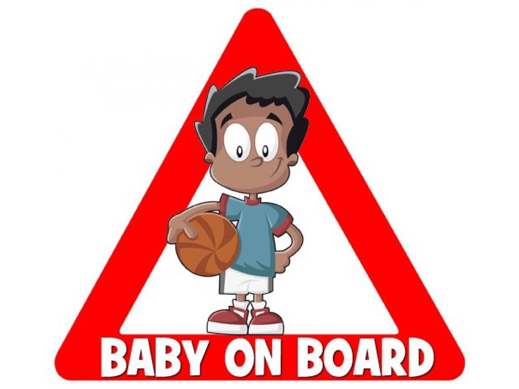 nálepka na auto - BABY ON BOARD - postavička Manuel