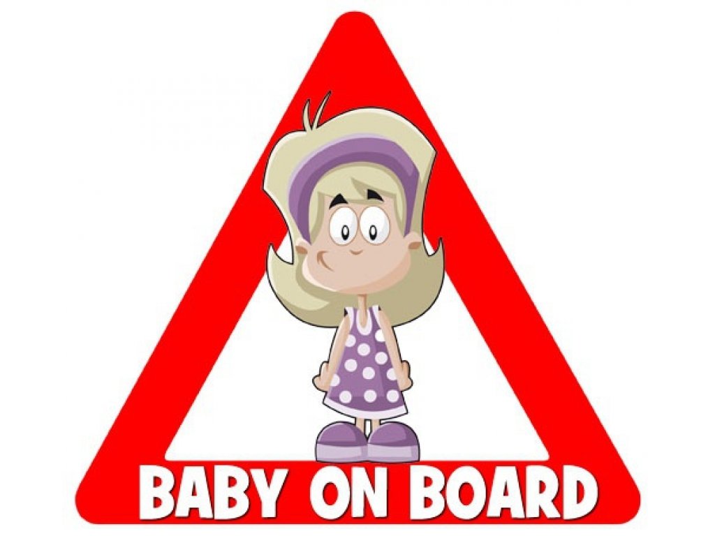 nálepka na auto - BABY ON BOARD - postavička Maria