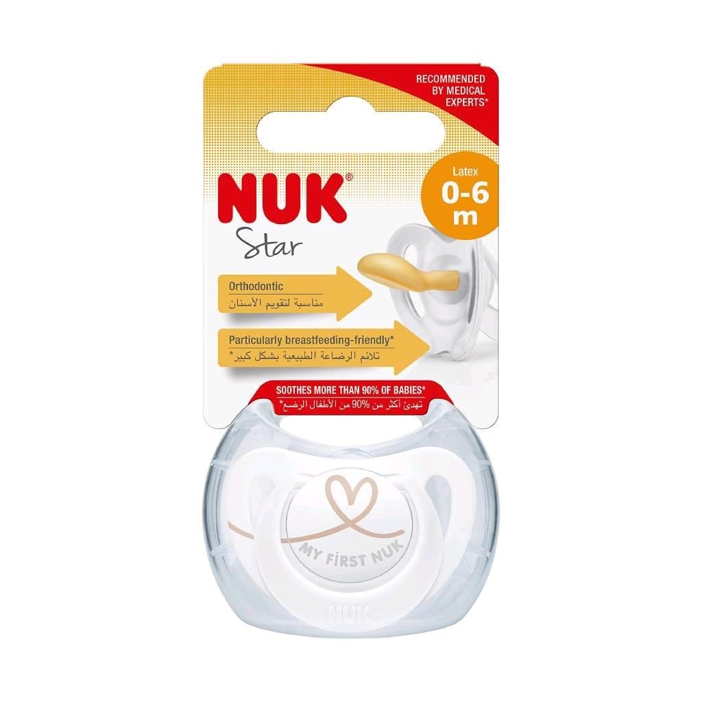 Nuk latexový dudlík Star pro miminka, bílý