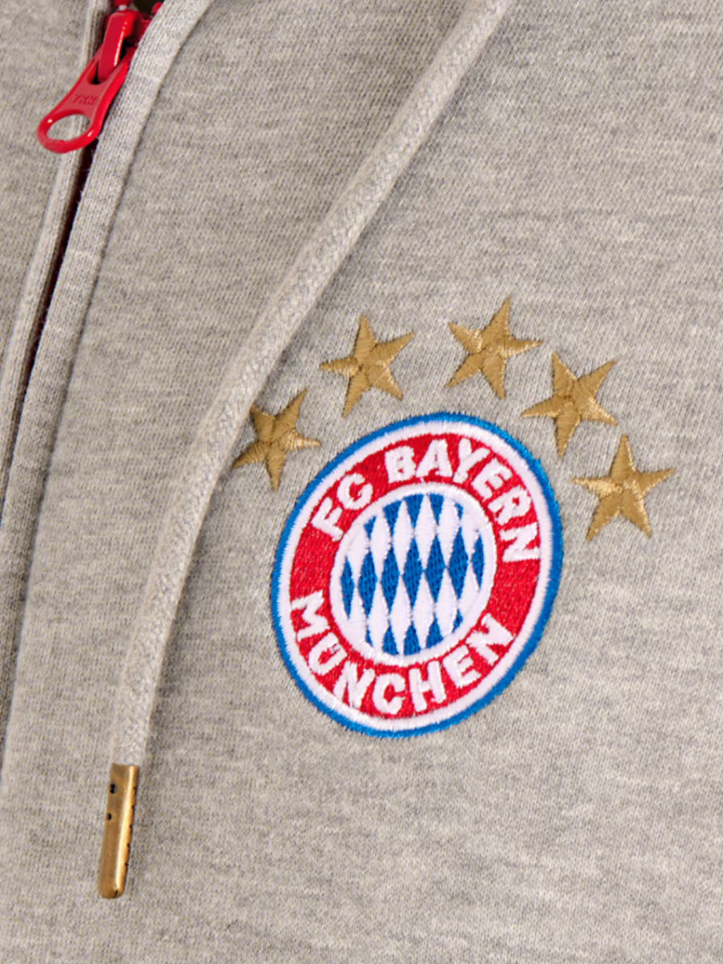 Férfi kapucnis melegítő felső FC Bayern München Logo, szürke