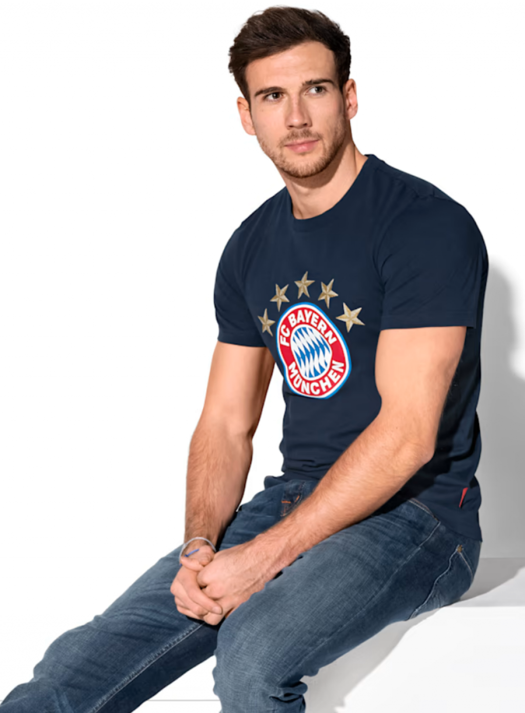 Férfi póló FC Bayern München LOGO kék