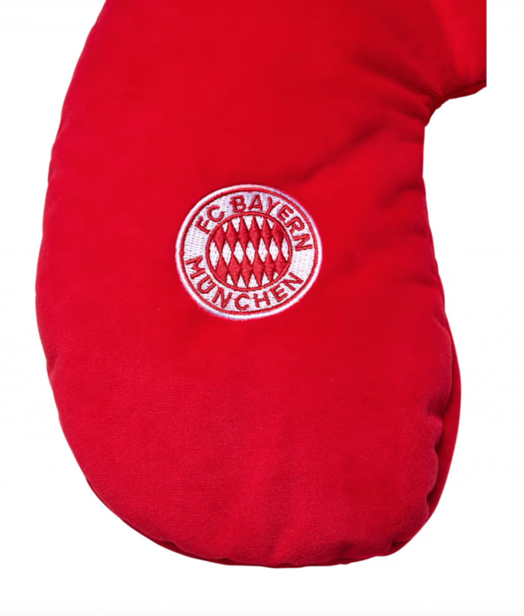 plyšový polštář na cestování FC Bayern München- červený, modrý