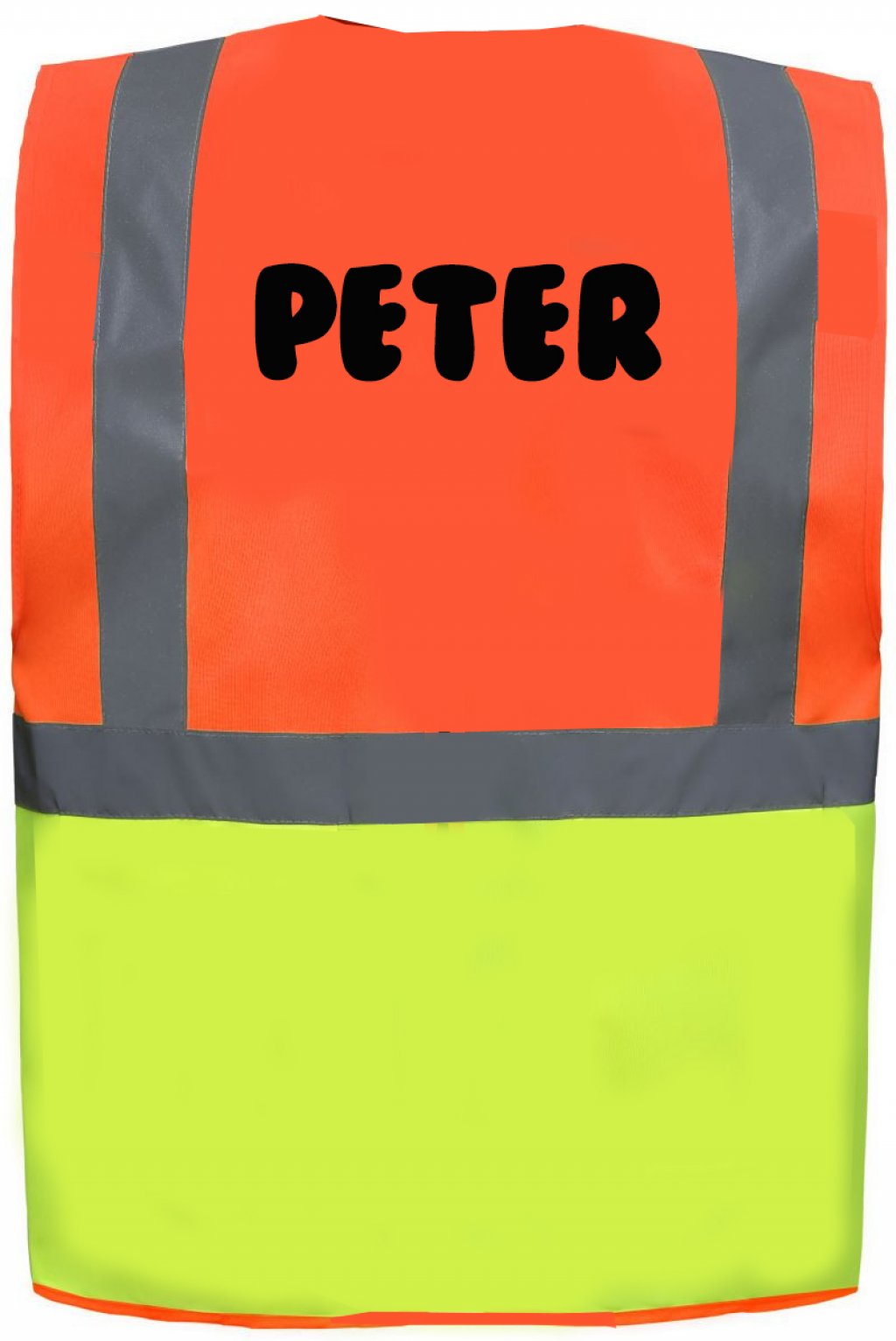 reflexní vesta s vlastním textem - oranžově žlutá