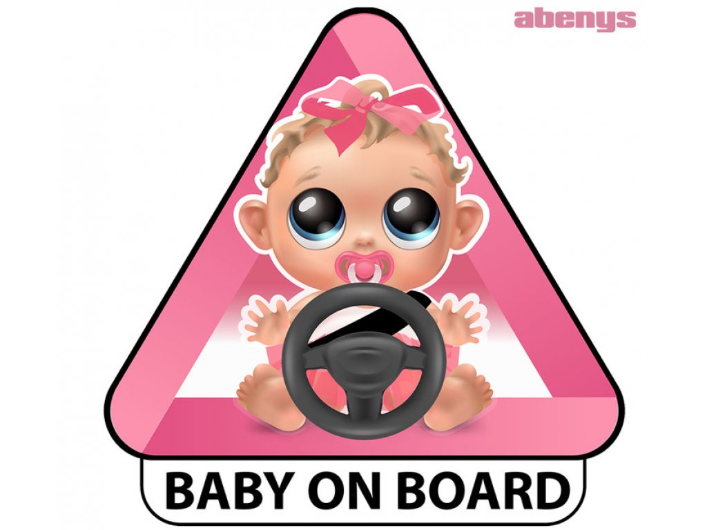 Samolepka na auto - BABY ON BOARD - holka