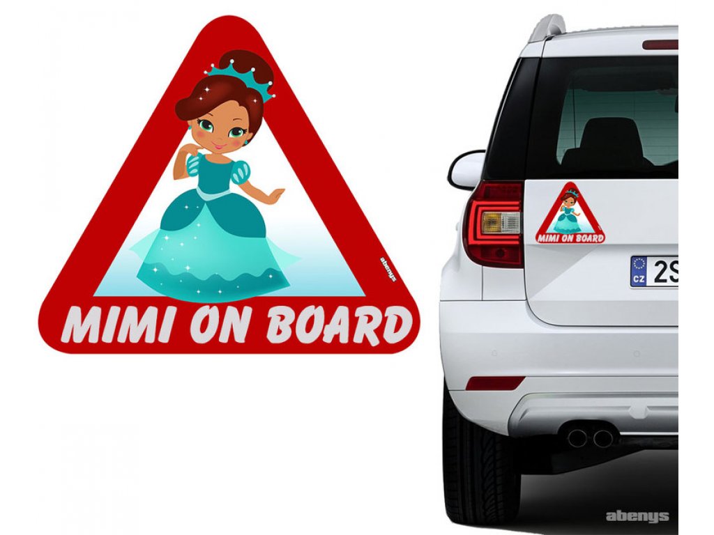 Samolepka na auto s reflexním textem - princezna Mimi