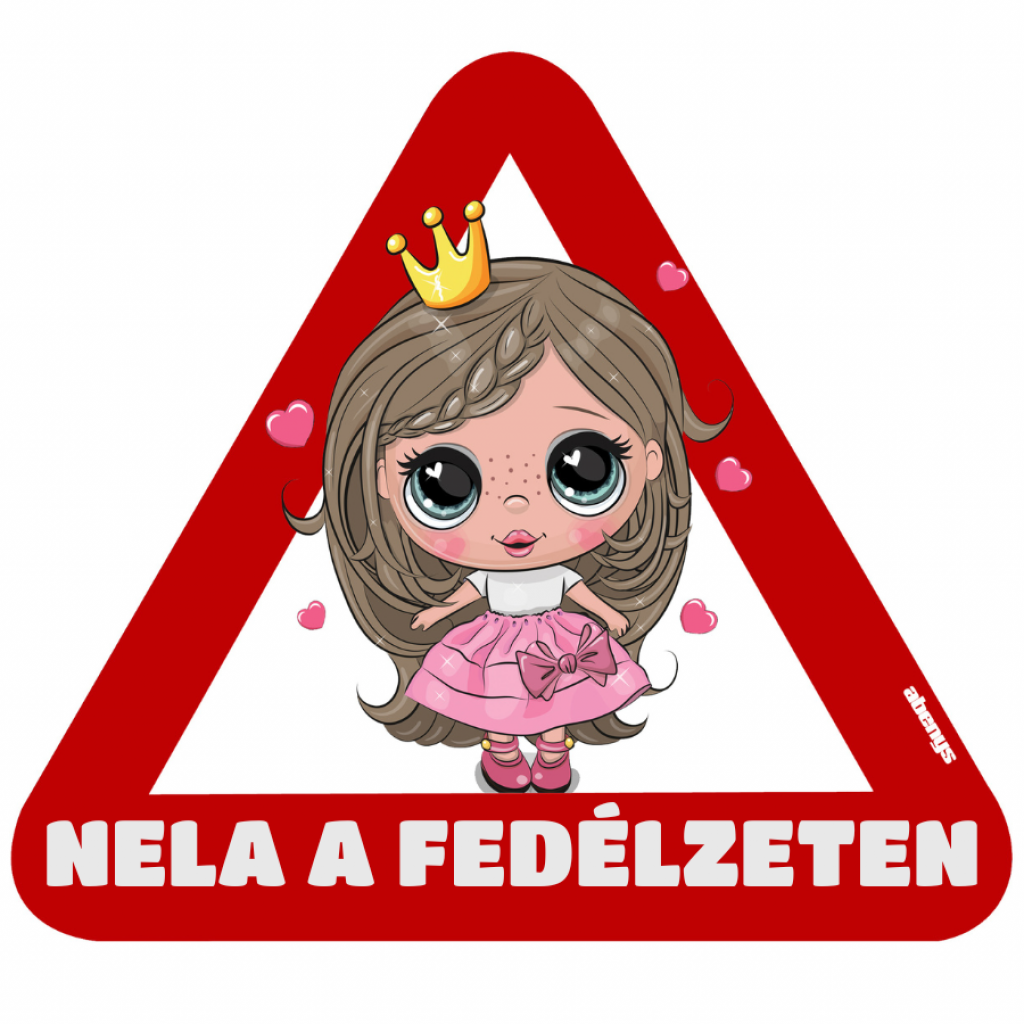 Samolepka na auto trojuholník dievčatko Nela