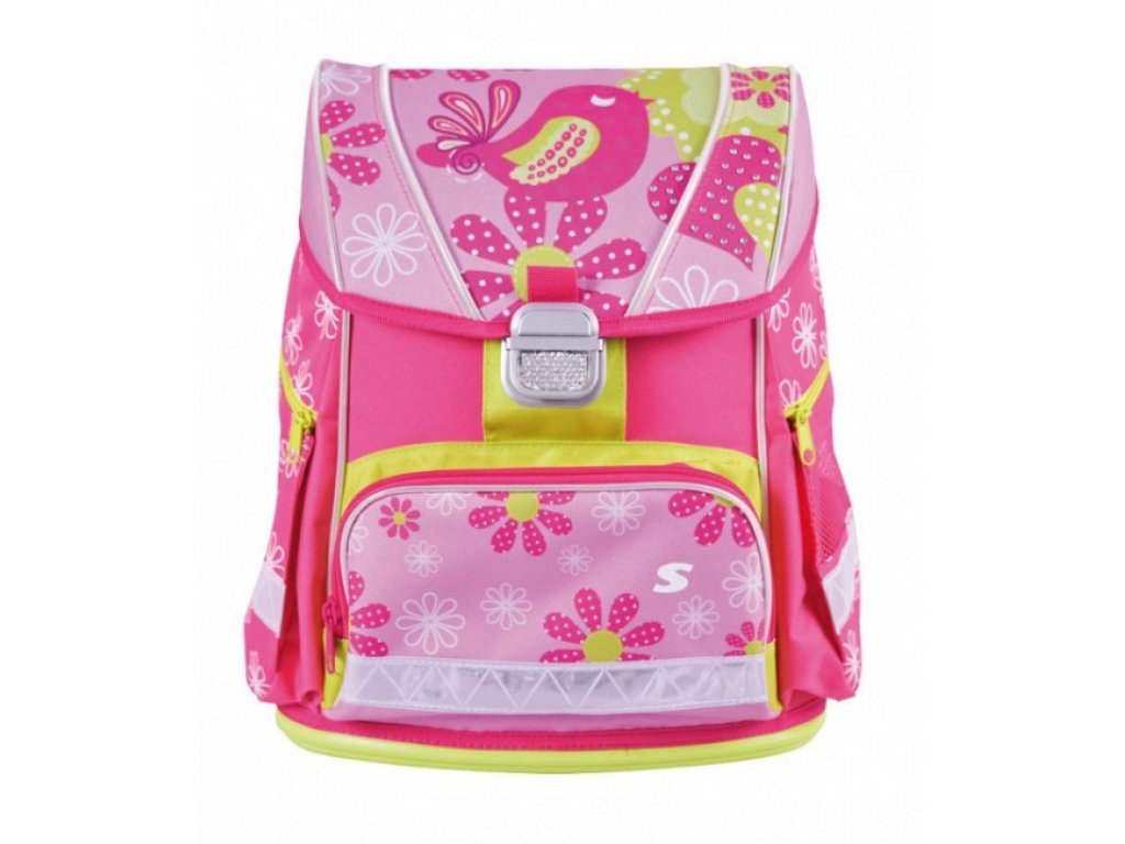ergonomicky tvarovaná kompaktná školská taška SPRING - ružová