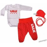 baby set - tečkovaný červený - se jménem
