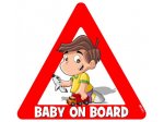 nálepka na auto - BABY ON BOARD - postavička Sebastian