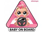 Samolepka na auto - BABY ON BOARD - dievčatko