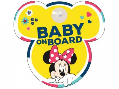 Figyelmesztető tábla BABY ON BOARD - MICKEY MOUSE - Minnie