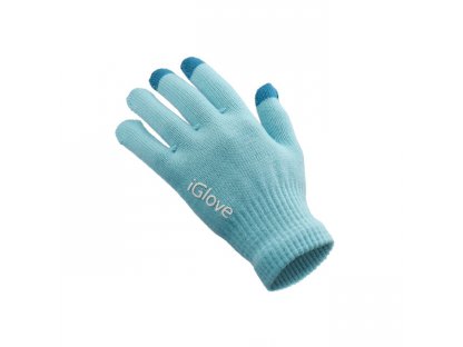 dámske pletené zimné rukavice na dotykové telefóny - modré