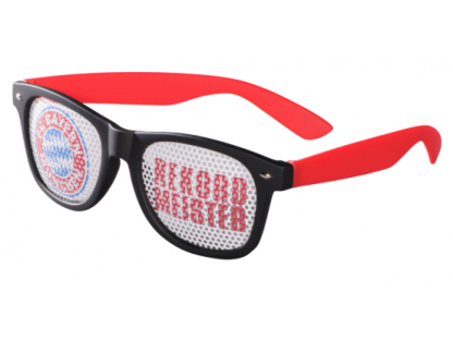 děrované brýle Mia san mia FC Bayern München, červená / černá
