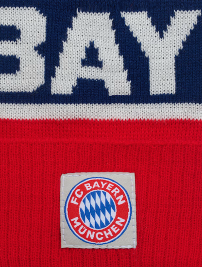 Dětská zimní čepice FC Bayern München, bílá / červená / modrá 2