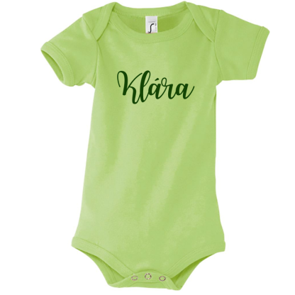 Rövid ujjú baba body névvel – zöld 2