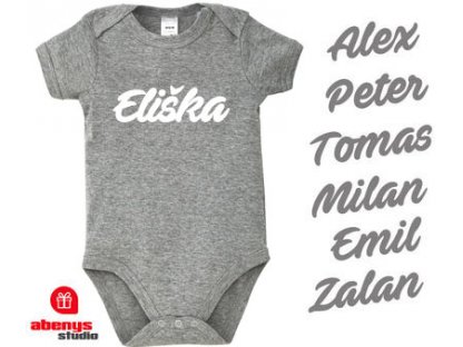 dětské body krátky rukáv se jménem BAMBINO SOLS - melange - 3–6 měs.