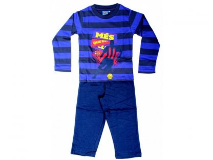 dětské pyžamo FC BARCELONA STRIPE dlouhé - modré