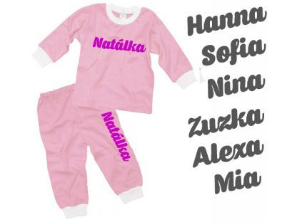 detské pyžamo s vlastným menom - ružové 2