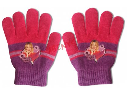 pletené detské rukavice VIOLETTA - tmavo ružové