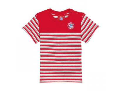 gyermek bébi póló FC Bayern München Striped, piros / fehér / szürke