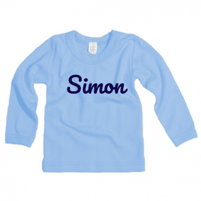 Dětské triko s dlouhým rukávem se jménem dle přání - modré