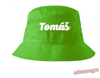 dětský klobouček se jménem - zelený