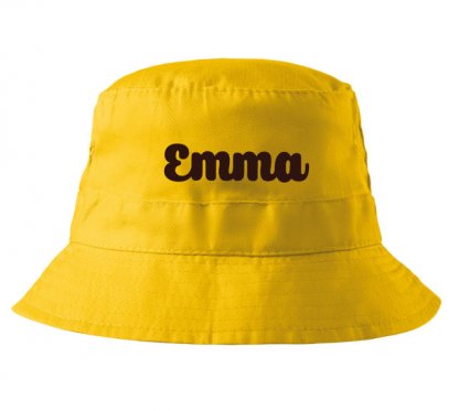 detský klobúčik s menom - žltý 2