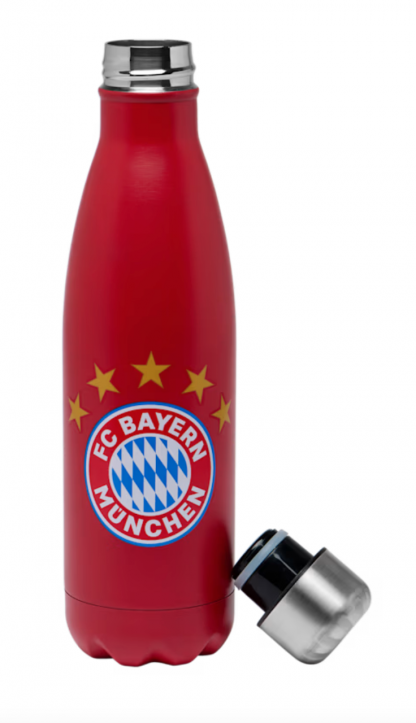 Hliníková fľaša na pitie s logom 5 hviezdičiek FC Bayern München, červený, 0,5l 2