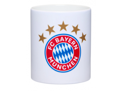 Bögre 5 csillagos logóval, FC Bayern München, 0,3 l, fehér 2