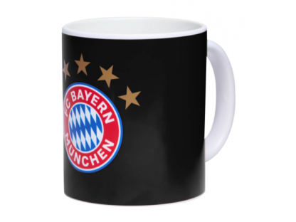 Hrnek s logem 5 hvězdiček, FC Bayern München, 0,3 l, černý
