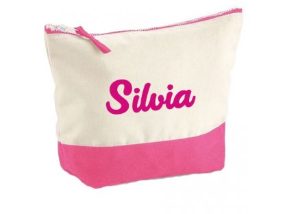 kosmetická taška s vlastním jménem - růžová