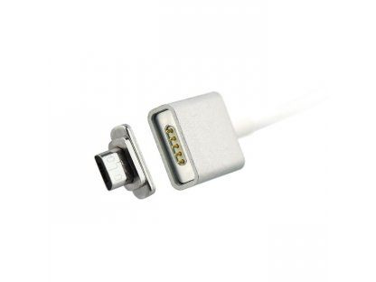 magnet USB kábel na Micro USB - biely - 1 m