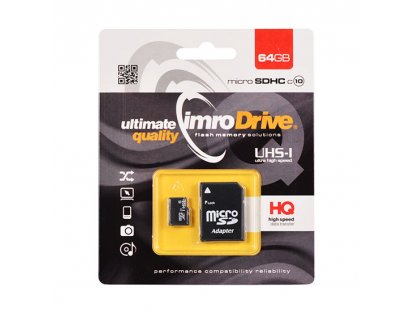 Imro microSD 64GB + SD adapter, Class 10 UHS