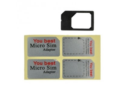 MicroSIM Adapter - slúži na používanie Micro SIM kariet v telefónoch s bežnou SIM
