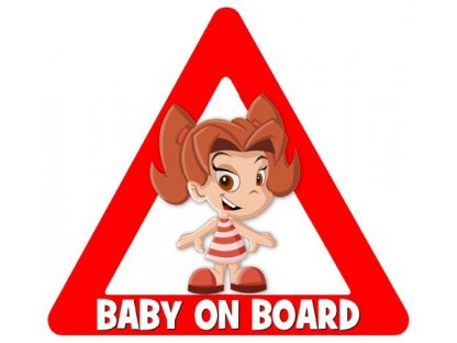 nálepka na auto - BABY ON BOARD - postavička Hanna