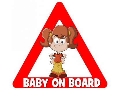 nálepka na auto - BABY ON BOARD - postavička Leonie