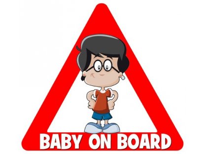 nálepka na auto - BABY ON BOARD - postavička Max