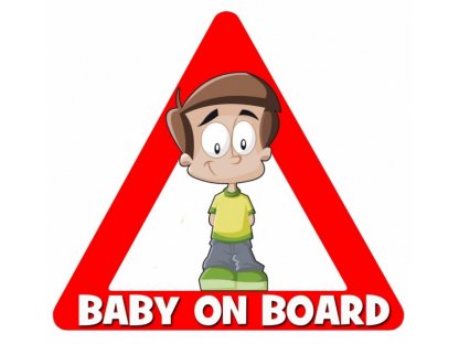 nálepka na auto - BABY ON BOARD - postavička Paul