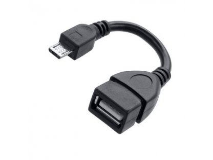 OTG On-The-Go - kábel na pripojenie USB zariadení k Micro USB aparátom - čierny