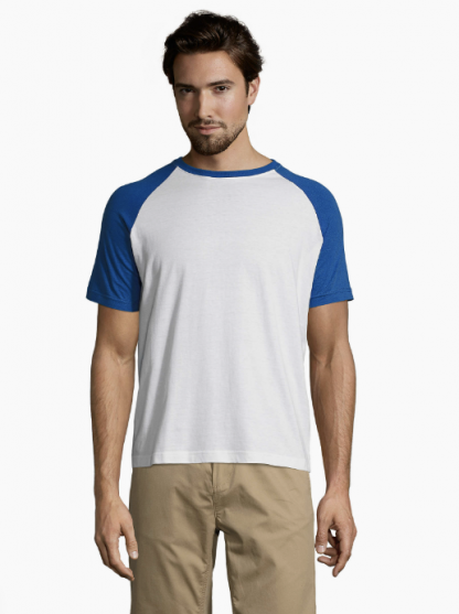 Pánske tričko FUNKY - bielo / svetlo modré