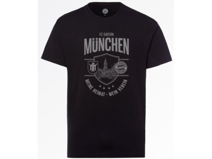 Pánske tričko MEINE HEIMAT MEIN VEREIN FC Bayern München, černé