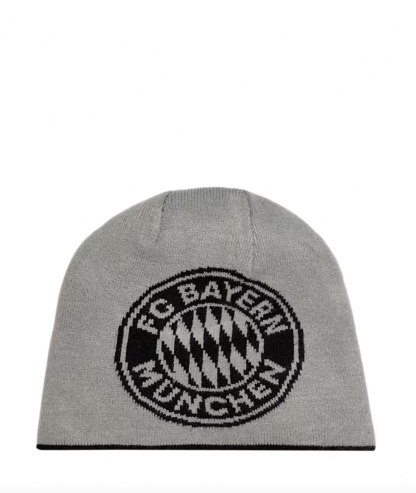 detská pletená čiapka obojstranná FC Bayern München, čierna, sivá 2