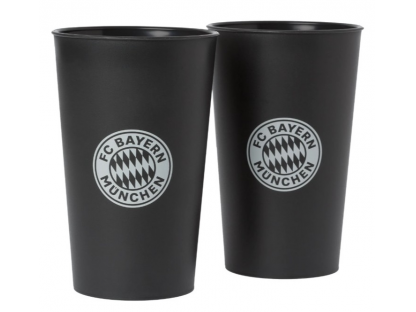 Poháre z bio plastu FC Bayern München, 2 ks, černé 0,4 l